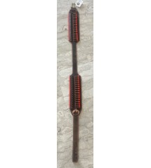 Cartuccera in cuoio per carabina realizzata a mano inserti arancio logo cinghiale